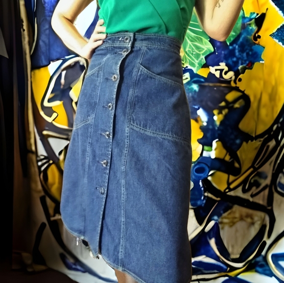 Vintage Dresses & Skirts - Vtg 70s Denim Skirt